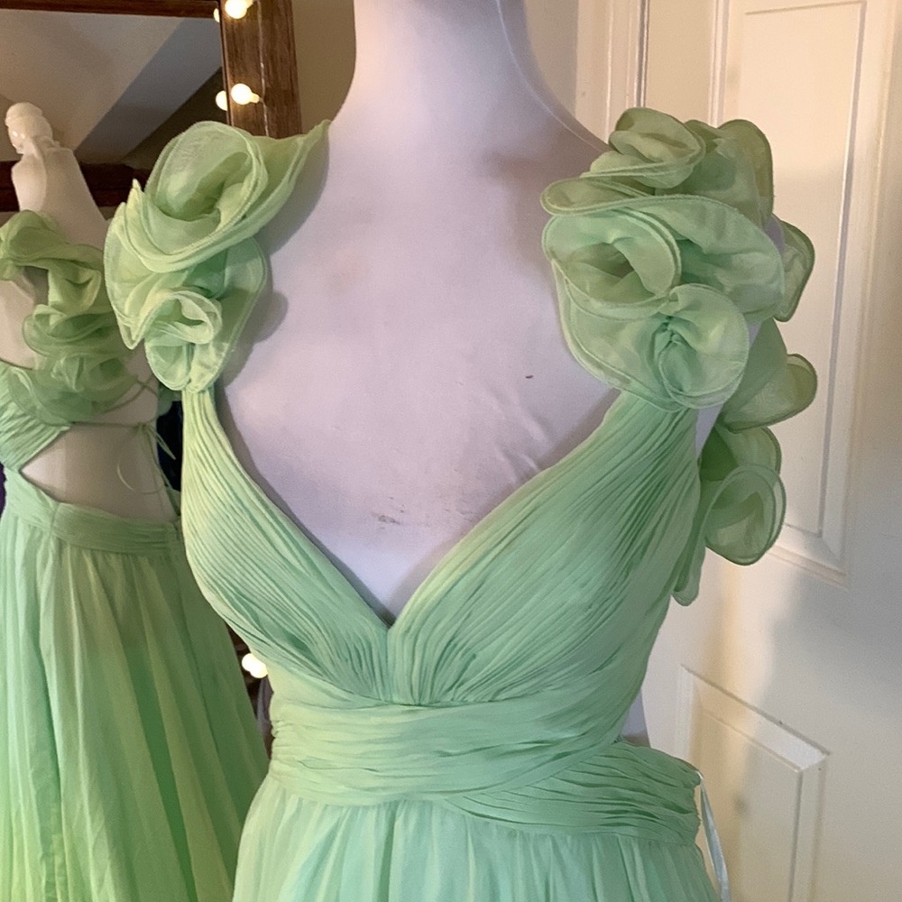 MAC DUGGAL
Ruffle Tiered Cut-Out Chiffon Gown Anthropologie - Picture 6 of 17